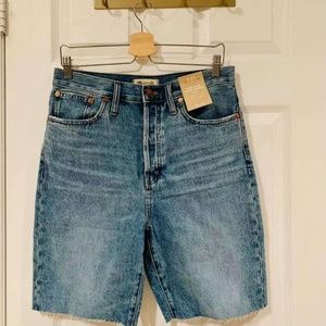 Madewell High-Rise Long Denim Shorts NWT (size 28)
